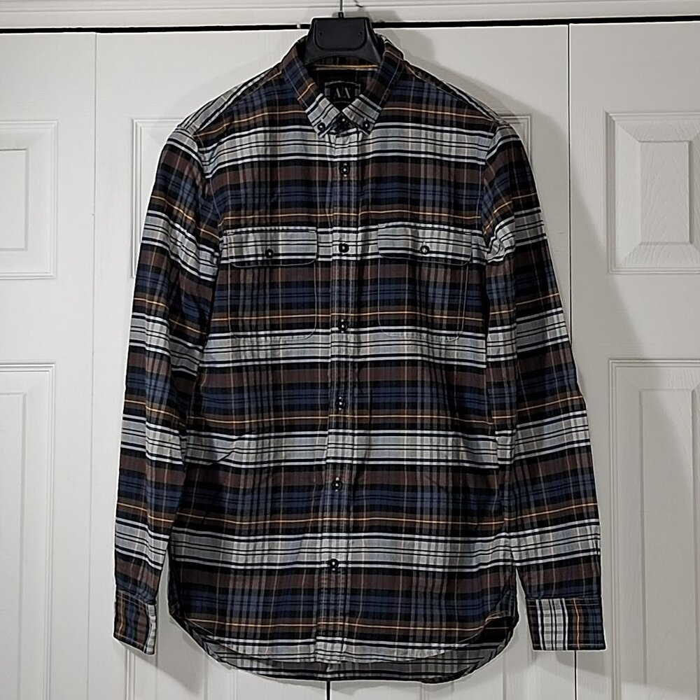 Armani Exchange Plaid Button Down Shirt